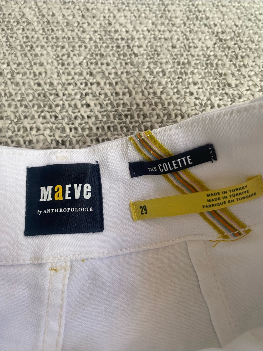 Anthropologie Maeve White Colette High Rise Crop Wide Leg Patch Pocket Pants 29 - Picture 11 of 13